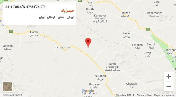 روستای حیدرآباد بر روی نقشه