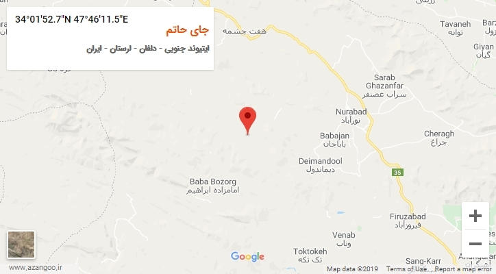 روستای جای حاتم بر روی نقشه