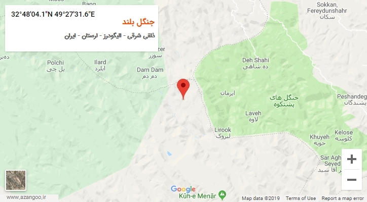 روستای جنگل بلند بر روی نقشه