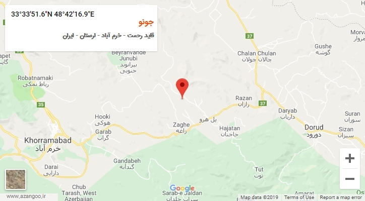 روستای جونو بر روی نقشه