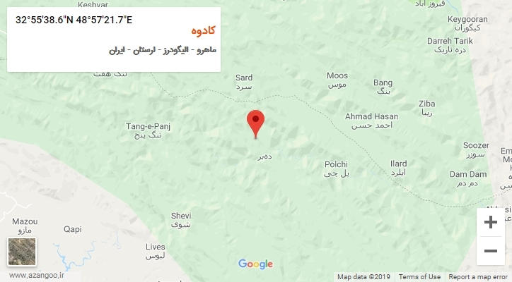 روستای کادوه بر روی نقشه