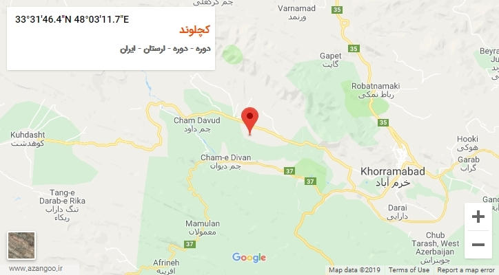 روستای کچلوند بر روی نقشه