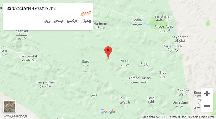 روستای کدیور بر روی نقشه