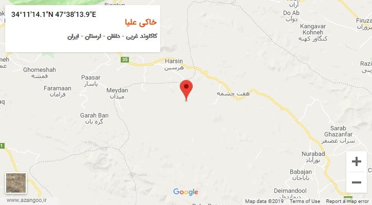 روستای خاکی علیا بر روی نقشه