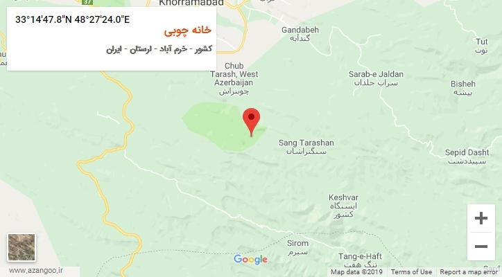 روستای خانه چوبی بر روی نقشه