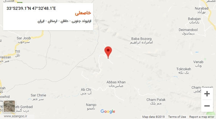 روستای خاصعلی بر روی نقشه