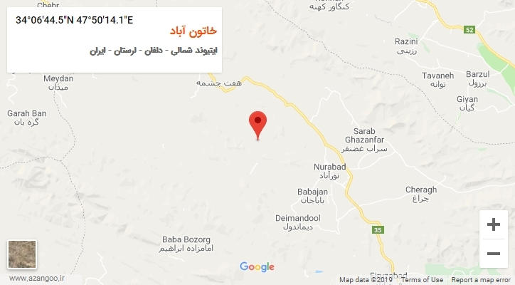 روستای خاتون آباد بر روی نقشه
