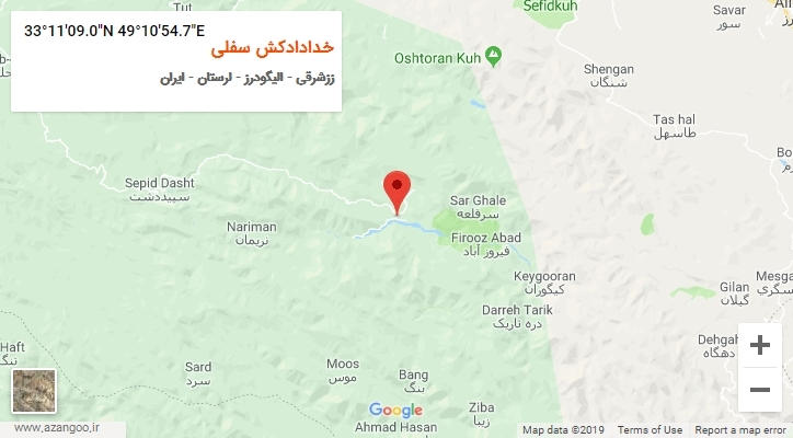 روستای خدادادکش سفلی بر روی نقشه