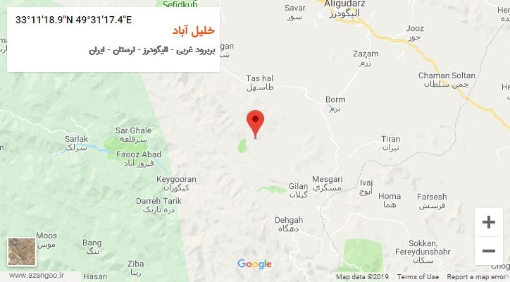 روستای خلیل آباد بر روی نقشه