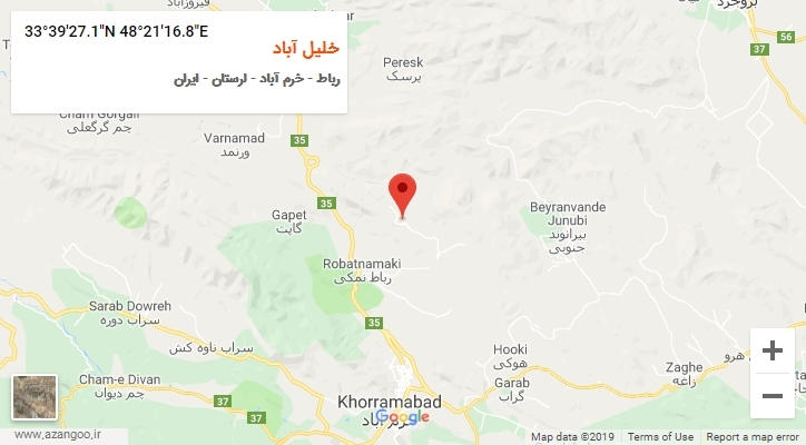روستای خلیل آباد بر روی نقشه
