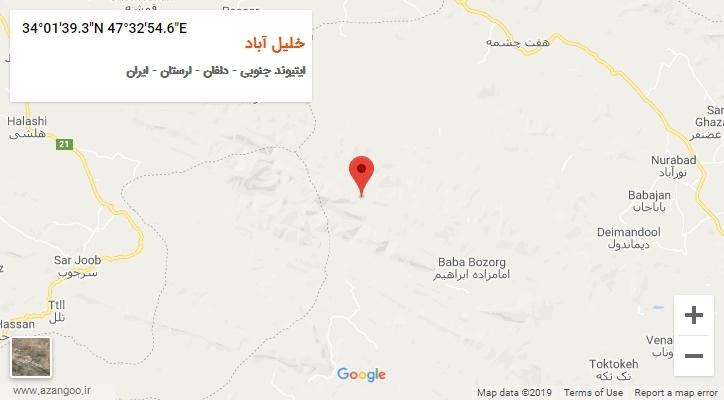 روستای خلیل آباد بر روی نقشه