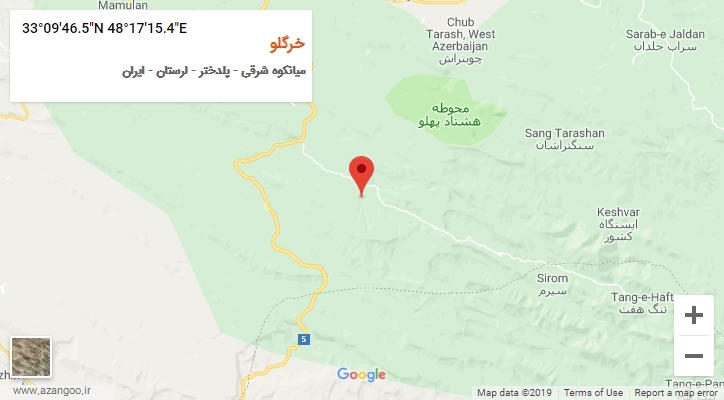 روستای خرگلو بر روی نقشه