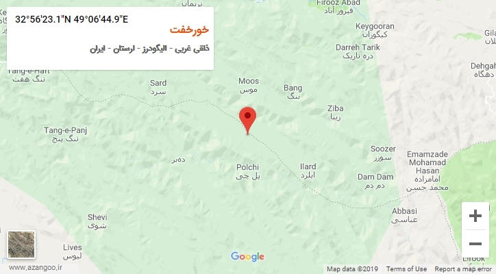 روستای خورخفت بر روی نقشه