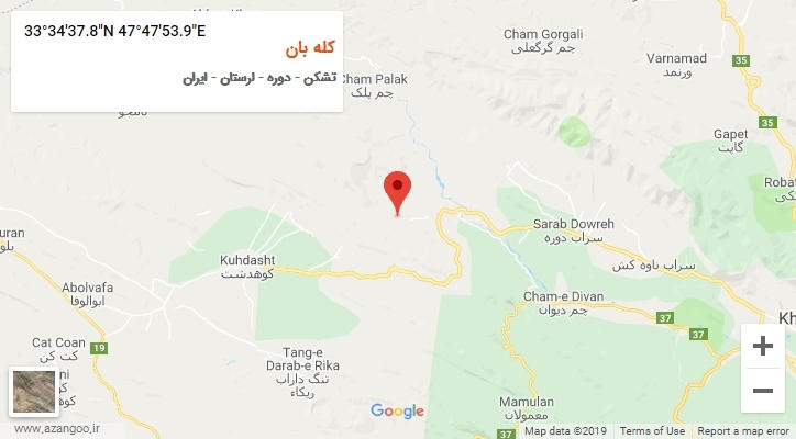 روستای کله بان بر روی نقشه