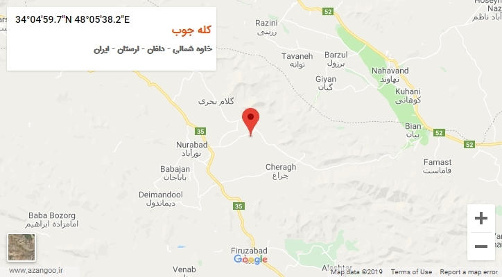 روستای کله جوب بر روی نقشه