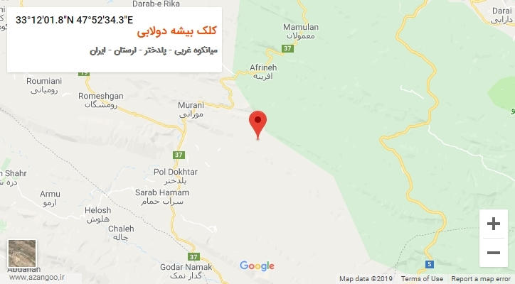 روستای کلک بیشه دولابی بر روی نقشه