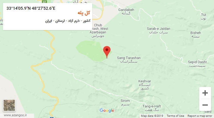 روستای کل پله بر روی نقشه