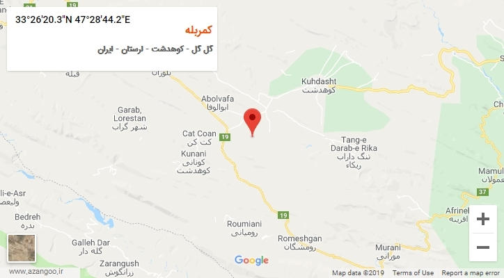 روستای کمربله بر روی نقشه