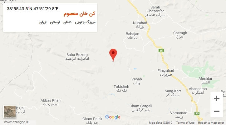 روستای کن خان معصوم بر روی نقشه