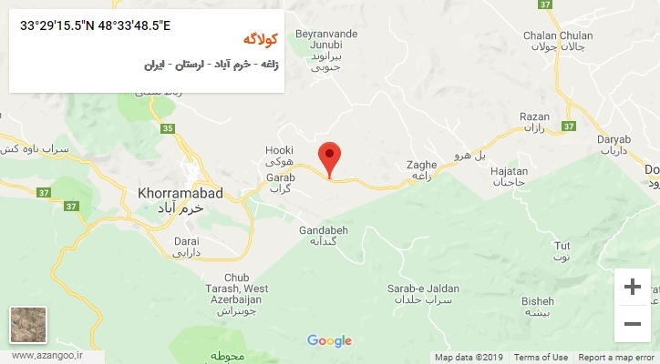 روستای کولاگه بر روی نقشه