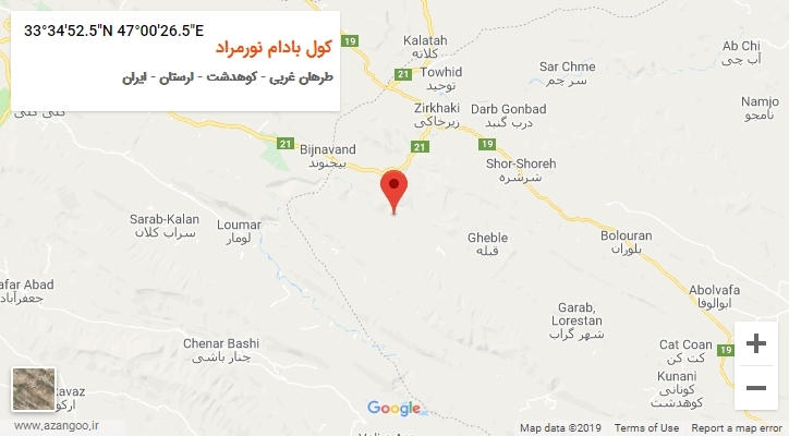 روستای کول بادام نورمراد بر روی نقشه