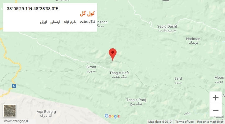 روستای کول گل بر روی نقشه