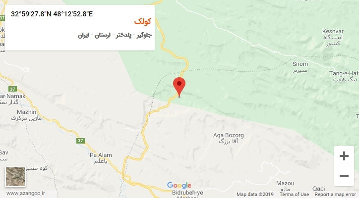 روستای کولک بر روی نقشه