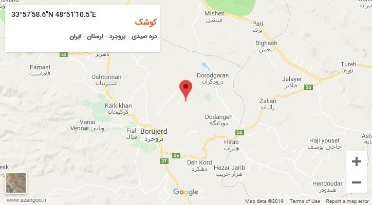 روستای کوشک بر روی نقشه