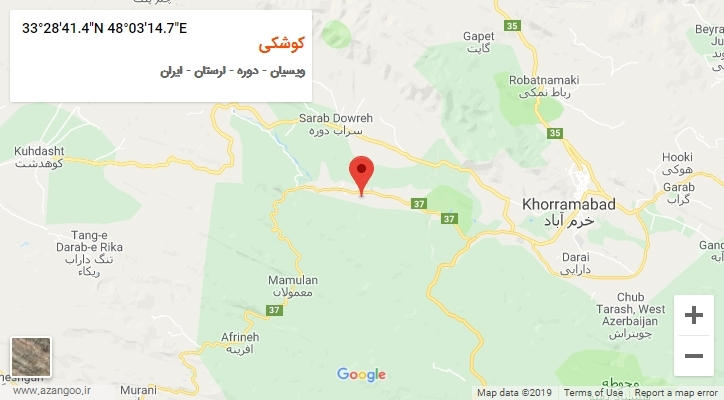 روستای کوشکی بر روی نقشه