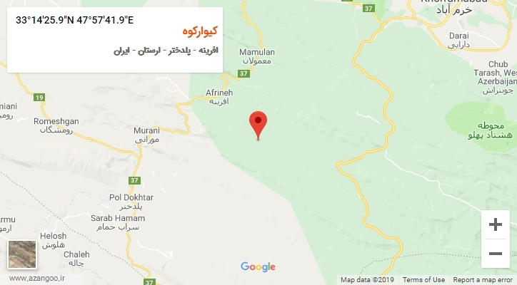 روستای کیوارکوه بر روی نقشه
