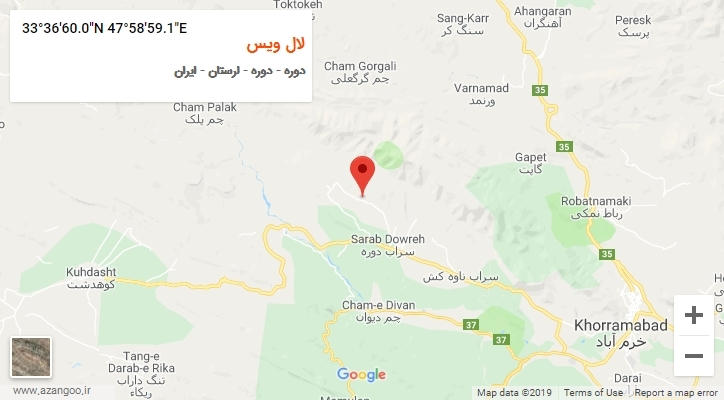 روستای لال ویس بر روی نقشه