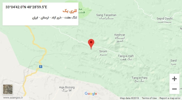 روستای للری یک بر روی نقشه