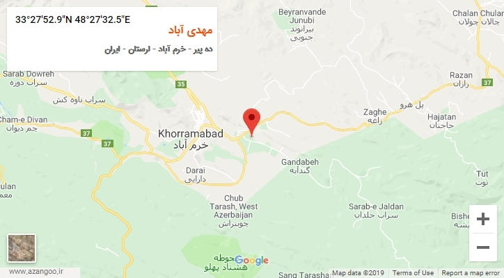 روستای مهدی آباد بر روی نقشه