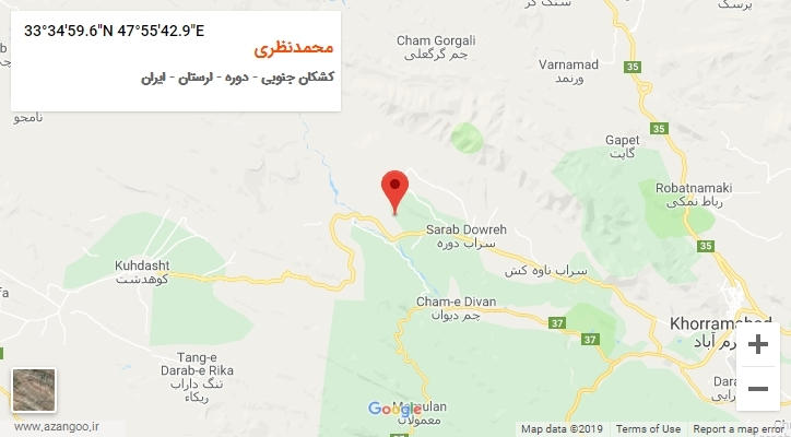 روستای محمدنظری بر روی نقشه