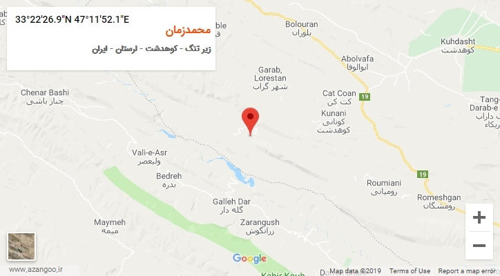 روستای محمدزمان بر روی نقشه