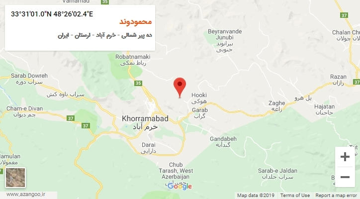 روستای محمودوند بر روی نقشه