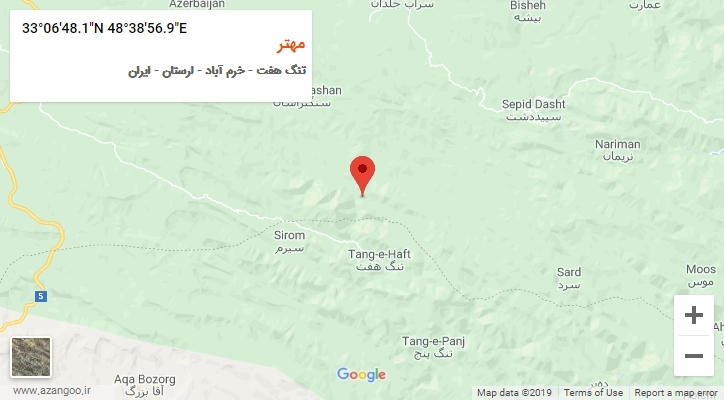روستای مهتر بر روی نقشه