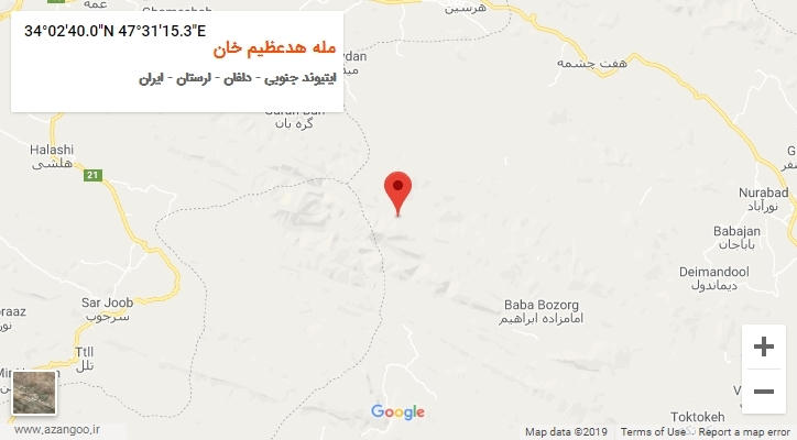 روستای مله هدعظیم خان بر روی نقشه