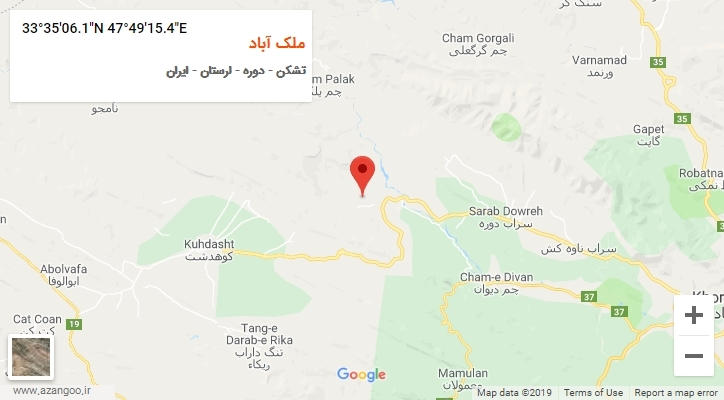 روستای ملک آباد بر روی نقشه