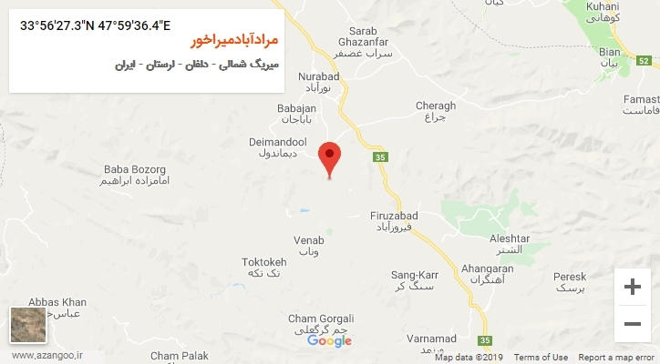 روستای مرادآبادمیراخور بر روی نقشه