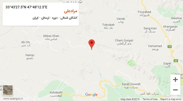 روستای مرادعلی بر روی نقشه