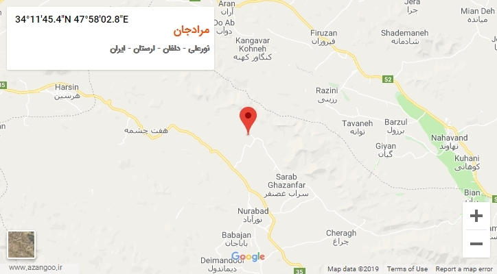 روستای مرادجان بر روی نقشه