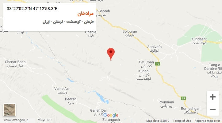 روستای مرادخان بر روی نقشه