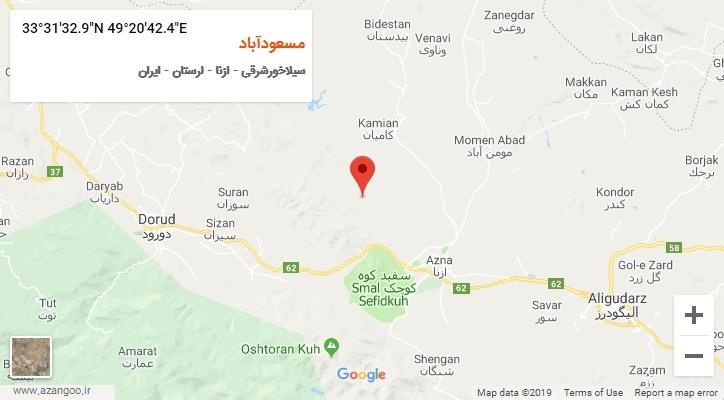روستای مسعودآباد بر روی نقشه