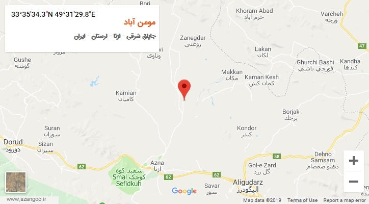 روستای مومن آباد بر روی نقشه