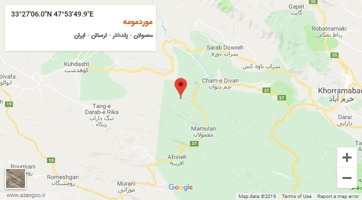 روستای موردمومه بر روی نقشه