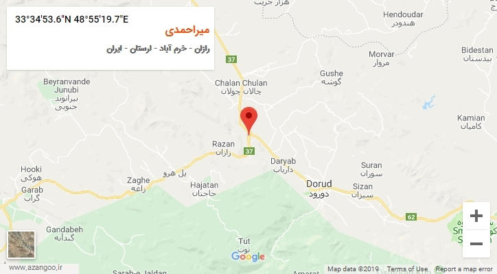 روستای میراحمدی بر روی نقشه