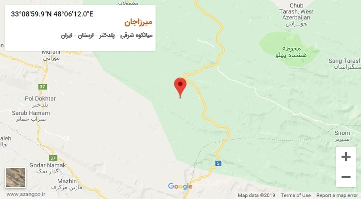 روستای میرزاجان بر روی نقشه