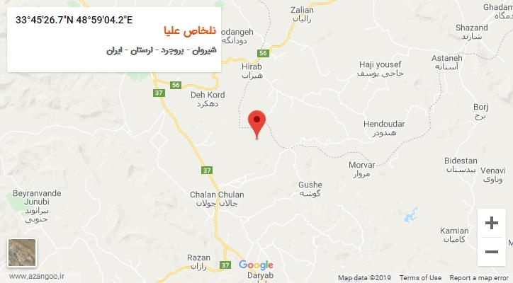 روستای نلخاص علیا بر روی نقشه