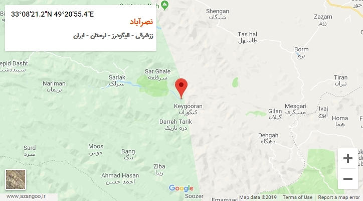 روستای نصرآباد بر روی نقشه